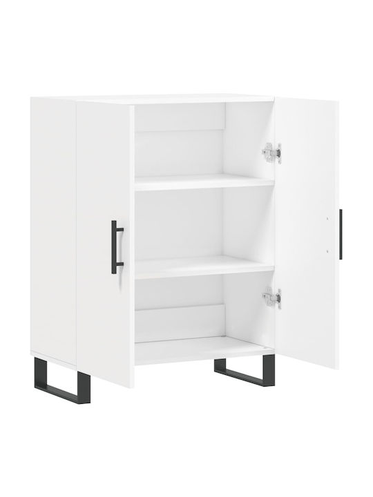 Living Room Display Cabinet made of Wood & Metal White 69.5x34x90cm