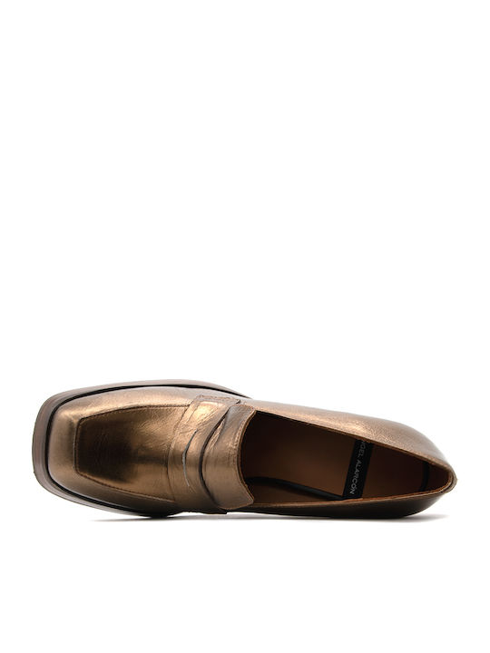 Leather Gold High Heels
