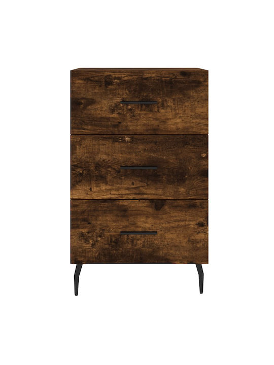 Κομοδίνο Ξύλινο Καπνιστή Δρυς 40x40x66cm