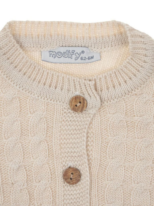 Papillon Kids Boys Knitted Cardigan with Buttons Beige