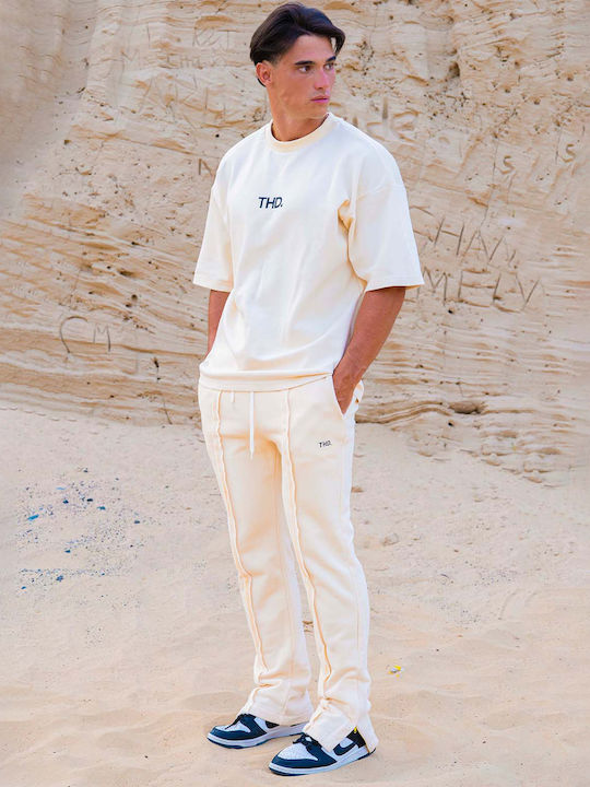 Jogginghose mit Gummizug Beige