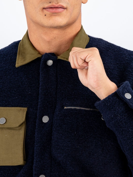 Overshirt Long-sleeved Shirt Navy Blue