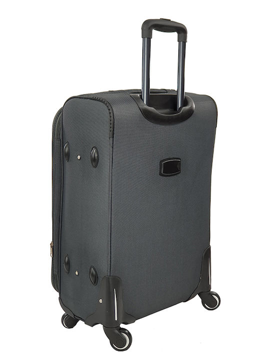 Playbags Reise Koffer Stoff Grau Offener Maximale Höhe 78cm mit 4 Räder Set 3 Stück