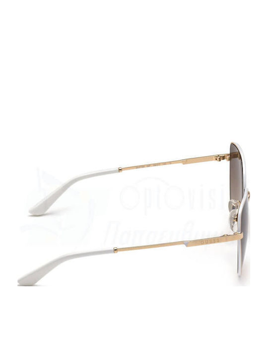 Guess Feminini Ochelari de soare cu Auriu Metalic Cadru și Maro Ochelari de soare Lentilă GU7784 28F
