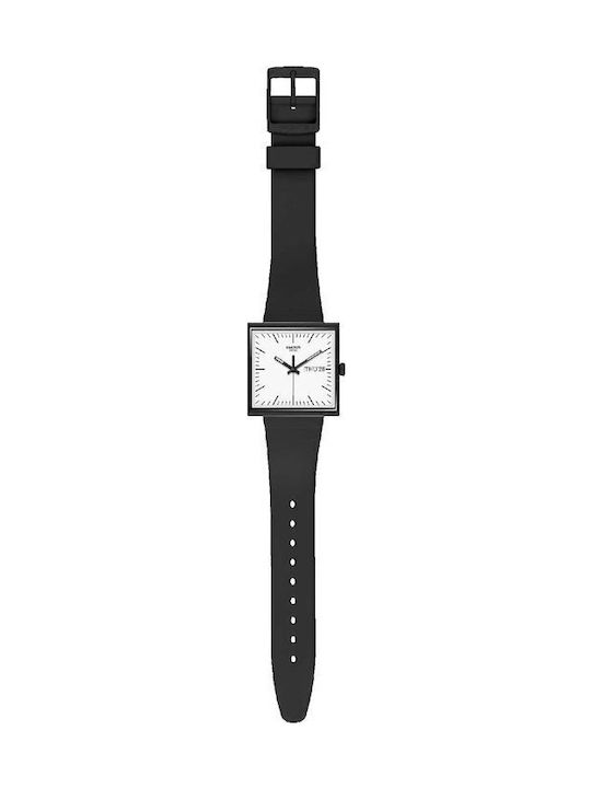 Swatch Swatch Γυναικείο Ρολόι 33.25mm Μπαταρίας με Μαύρο Καουτσούκ Λουράκι