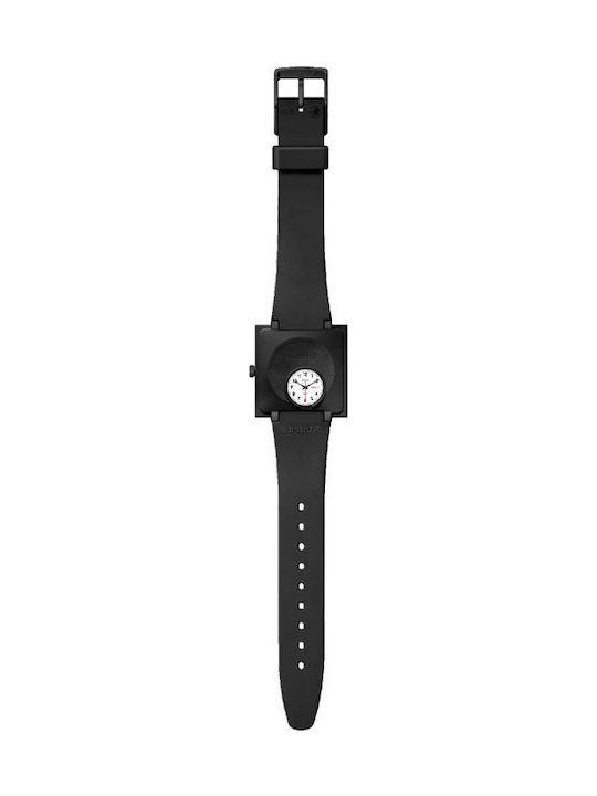 Swatch Swatch Γυναικείο Ρολόι 33.25mm Μπαταρίας με Μαύρο Καουτσούκ Λουράκι