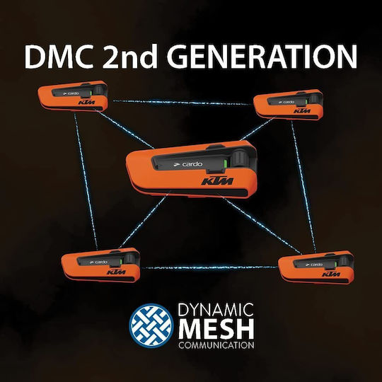 Cardo Packtalk Edge KTM Ενδοεπικοινωνία Μονή για Κράνος Μηχανής με Bluetooth