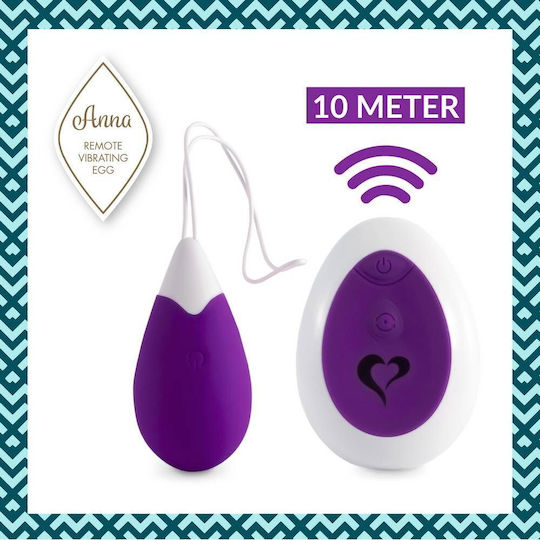 Feelztoys Anna Vibrating Egg Remote Вибратор Яйца с Дистанционно Управление 6см Лилав