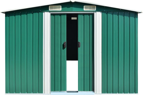 Metallic Garden Shed Galvanized Green with Air Vents M2.57xW7.79xH1.81m