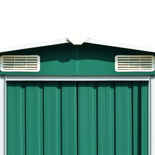 Metallic Garden Shed Galvanized Green with Air Vents M2.57xW7.79xH1.81m