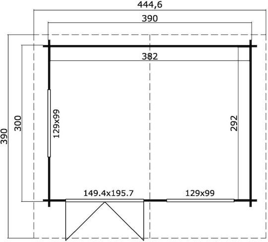 Casă Din Lemn Nefeli Bej L4.10xLățime3.20xÎnălțime2.57m