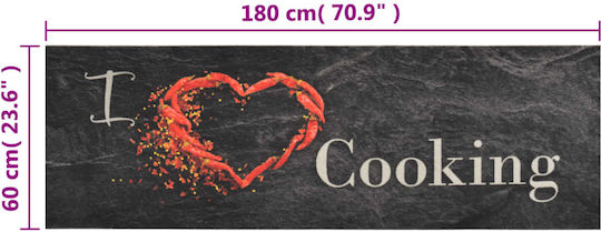 vidaXL Covoraș de Bucătărie Tip Alergător Negru 60x180εκ.