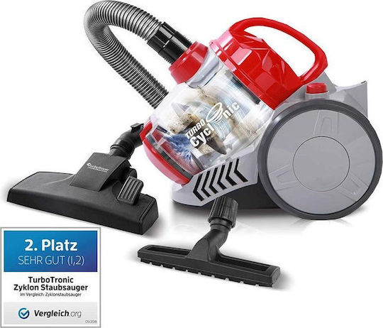 Turbotronic TT-CV07 Прахосмукачка 900W С контейнер 2.5лт Червена