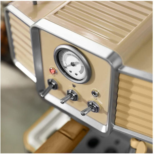 Cecotec Power Espresso 20 Tradizionale Μηχανή Espresso 1350W Πίεσης 20bar Light Yellow 01629