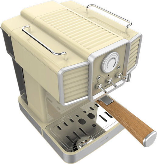 Cecotec Power Espresso 20 Tradizionale Μηχανή Espresso 1350W Πίεσης 20bar Light Yellow 01629