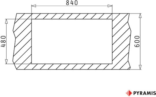 Pyramis Athlos Plus 1B 1D 070070611 Drop-In Chiuvetă din Granit Sintetic L86xW50cm Zăpadă