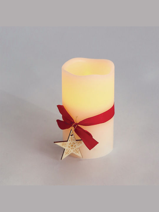 Aca Christmas White Candle 12.5x7.5cm