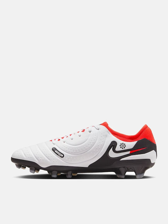 Nike Tiempo Legend 10 Pro Football Shoes with Cleats White / Bright Crimson / Black