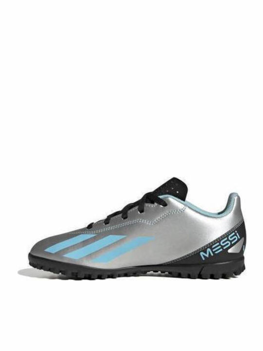 Παιδικά Ποδοσφαιρικά Παπούτσια X Crazyfast Messi.4 με Σχάρα Ασημί