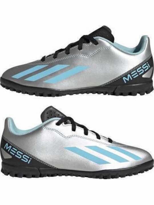 Παιδικά Ποδοσφαιρικά Παπούτσια X Crazyfast Messi.4 με Σχάρα Ασημί