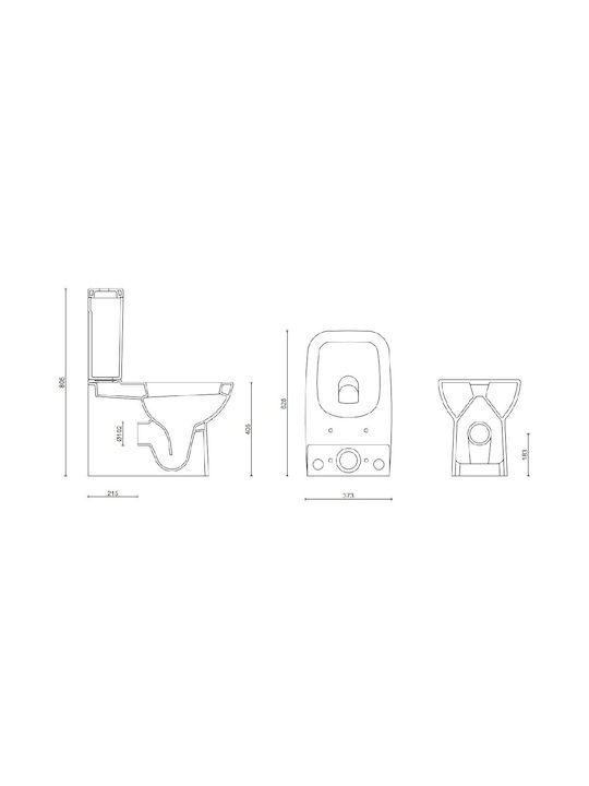 Tema Stehende Toilette mit Spülung mit Deckel Weißes Tema Stehende Toilette mit Spülung mit Deckel Weißes