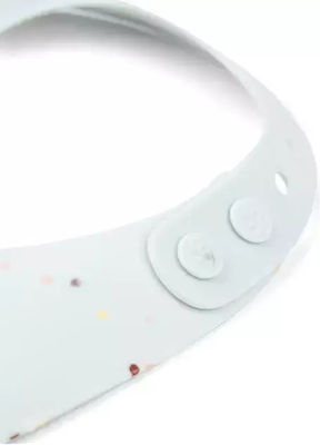 Done by Deer Confetti Waterproof Bib Silicone with Button & Pocket Blue