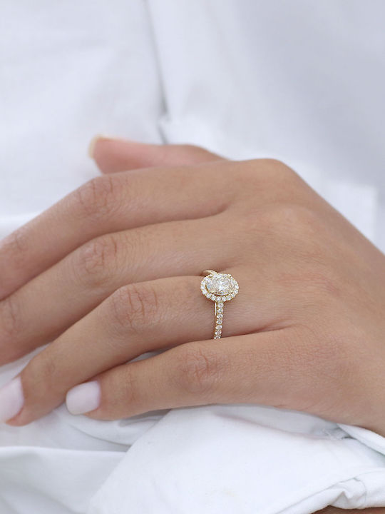 Einzelstein aus Gold 18K mit Diamant