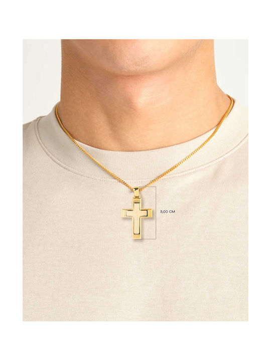 Savvidis Gold Cross 14K Double Sided with Chain