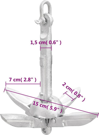 vidaXL Άγκυρα Σκάφους Ομπρέλα Γαλβανιζέ 0.7kg