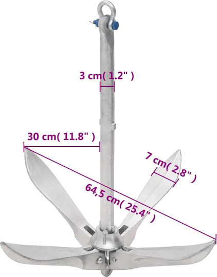 vidaXL Ancoră de Barcă Umbrelă Galvanizat 12kg