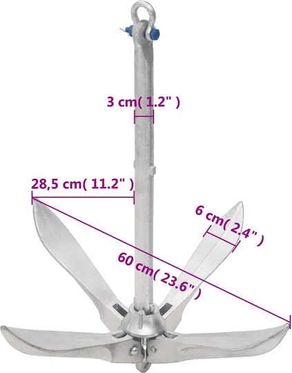vidaXL Άγκυρα Σκάφους Grapnel-Anker Verzinkt 10kg
