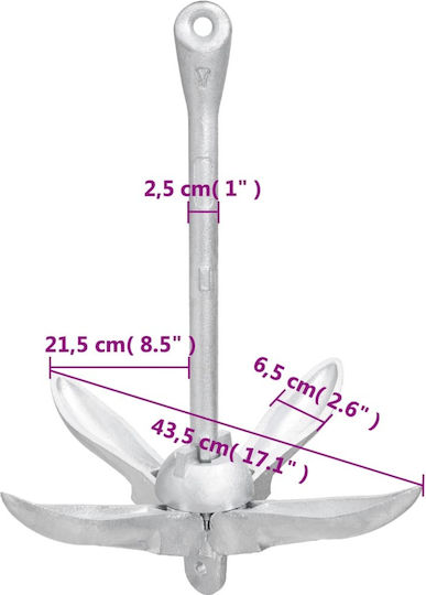 vidaXL Grapnel Anchor Galvanized 6kg