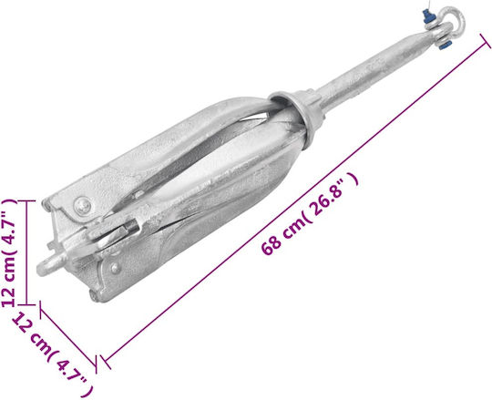 vidaXL Άγκυρα Σκάφους Grapnel-Anker Verzinkt 12kg