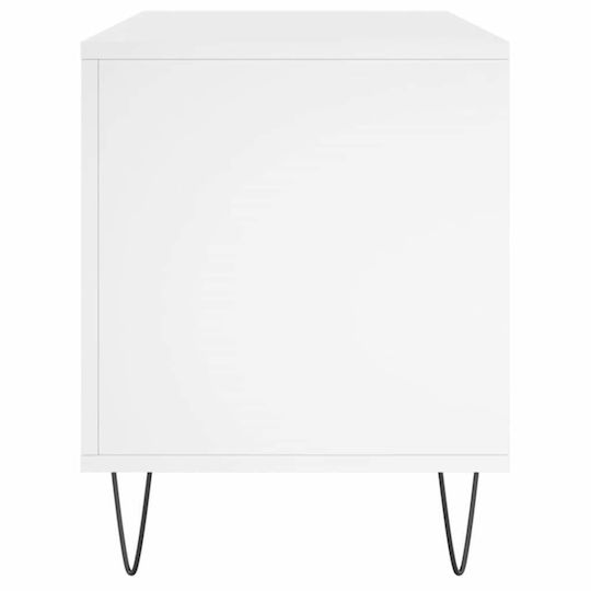 vidaXL Мебел за Hi-Fi Бял 38x100x48см