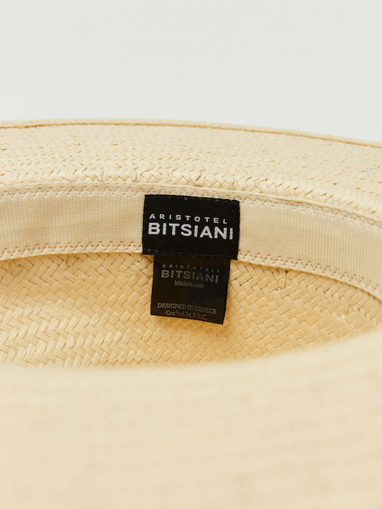Aristoteli Bitsiani Ψάθινο Ανδρικό Καπέλο Καβουράκι Μπεζ
