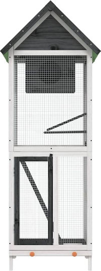 vidaXL Дървена Клетка За Птици 60x58.5x160см Сив