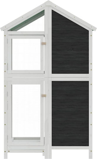 vidaXL Ξύλινο Κλουβί Πτηνών 97x81x152εκ. Γκρι