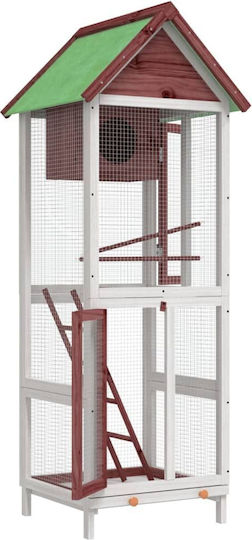 vidaXL Wooden Birds Cage 60x58.5x160cm Brown