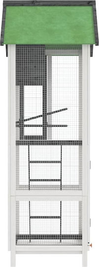 vidaXL Дървена Клетка За Птици 60x58.5x160см Сив