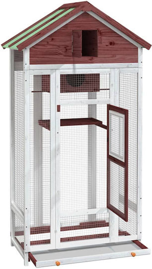 vidaXL Wooden Birds Cage 91.5x53x170cm Brown