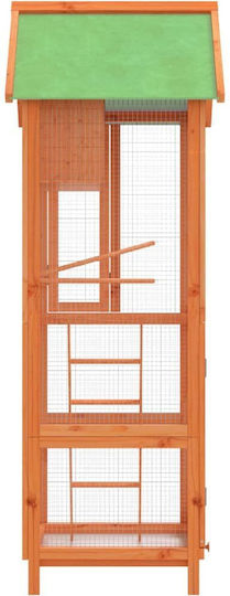 vidaXL Wooden Bird Cage 60x58.5x160cm. Brown