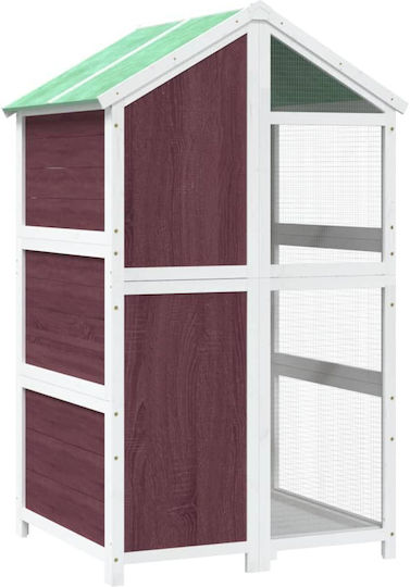 vidaXL Ξύλινο Κλουβί Πτηνών 97x81x152εκ. Καφέ