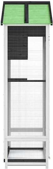 vidaXL Ξύλινο Κλουβί Πτηνών 91.5x53x170εκ. Γκρι
