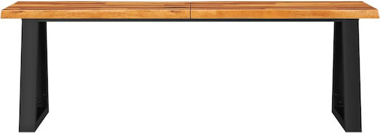 Bănci pentru Masă cu Suprafață de Lemn Maro 1buc 140x35x45buc