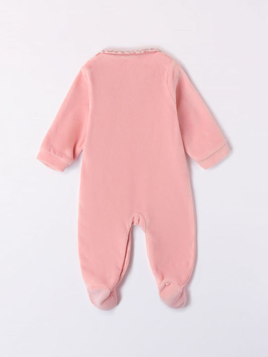 iDO Baby Bodysuit Set Long-Sleeved Velvet Pink