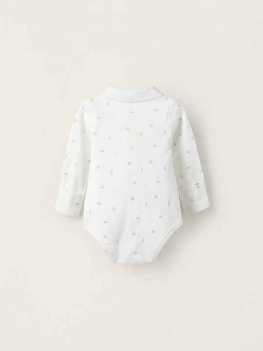 Zippy Baby Bodysuit Set Long-Sleeved White