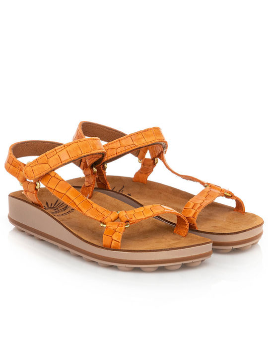 Women's leather anatomic sandal with bubbles technology and scrapers. Sunny sandals Belinda-24 SANDALS