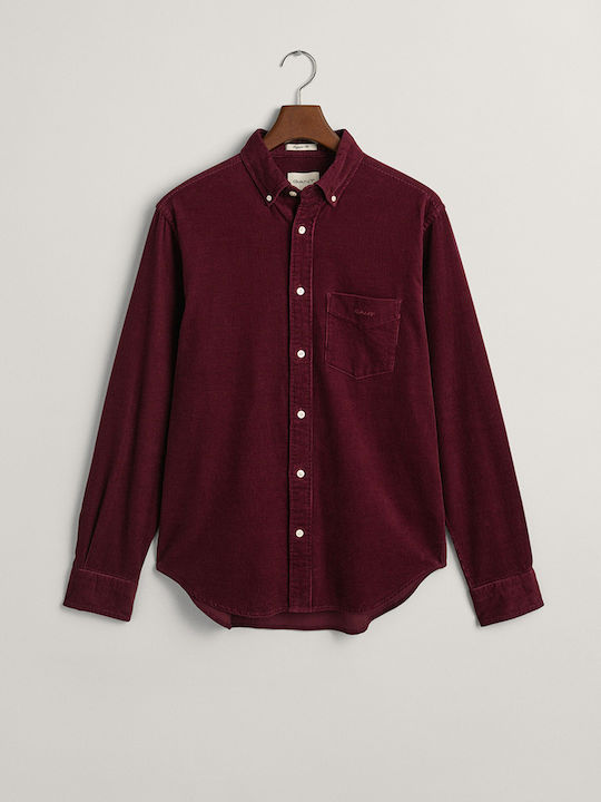 Long-sleeved Corduroy Shirt Burgundy