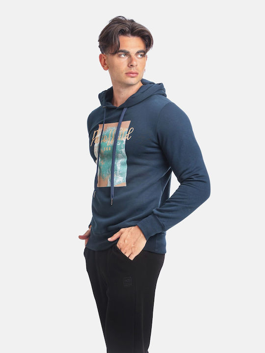 Paco & Co Herren Sweatshirt mit Kapuze Blau