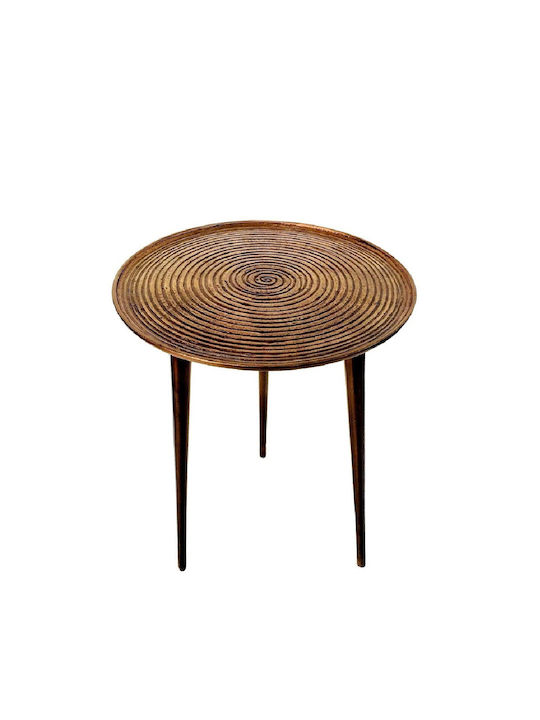 Masă Laterală Rotundă Din Aluminiu Bronz M39xL39xÎ53cm